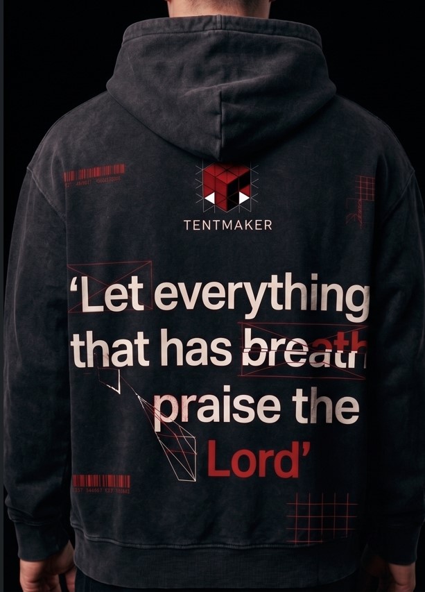 Corinth 18 hoodie, back, with graphic